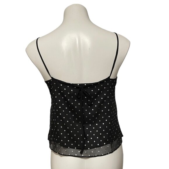The East Order XS Black With Silver Star Print Cropped Cami NWT - Picture 5 of 9